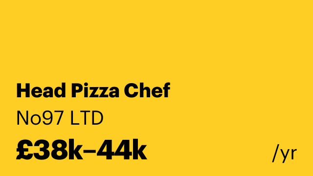 Head Pizza Chef