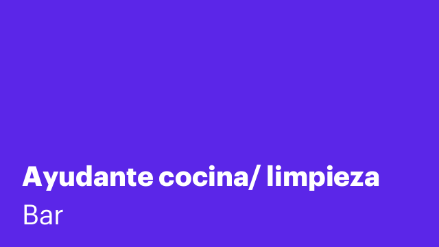 Ayudante cocina/ limpieza
