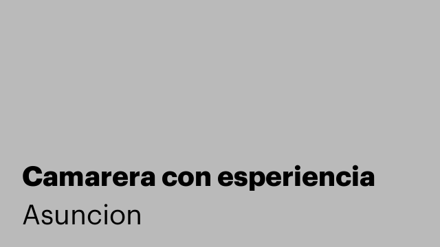 Camarera con esperiencia