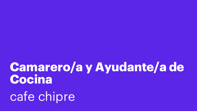 Camarero/a y Ayudante/a de Cocina