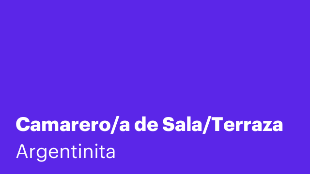 Camarero/a de Sala/Terraza