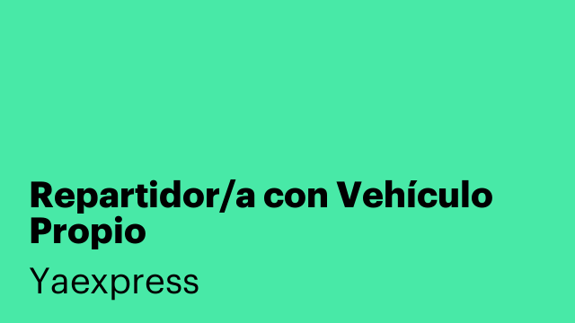 Repartidor/a con Vehículo Propio