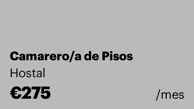 Camarero/a de Pisos