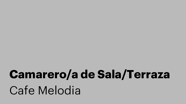 Camarero/a de Sala/Terraza