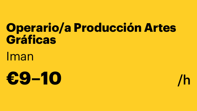 Operario/a Producción Artes Gráficas