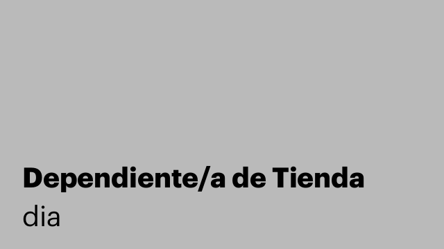 Dependiente/a de Tienda