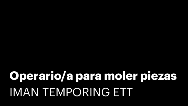 Operario/a para moler piezas