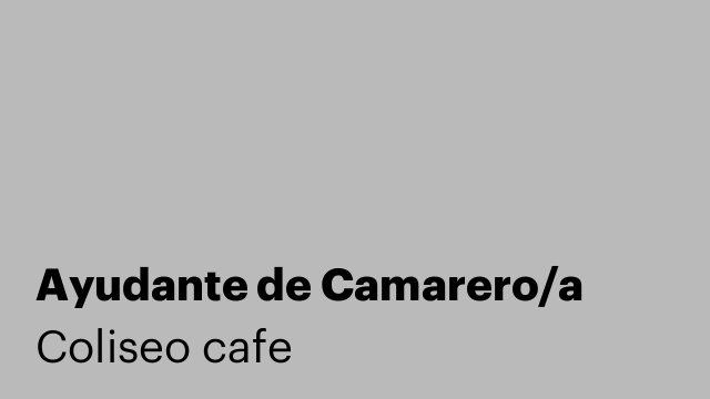 Ayudante de Camarero/a