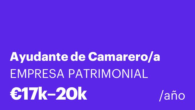 Ayudante de Camarero/a