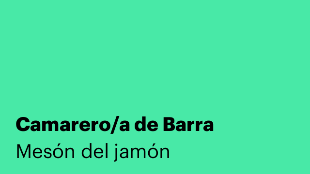 Camarero/a de Barra