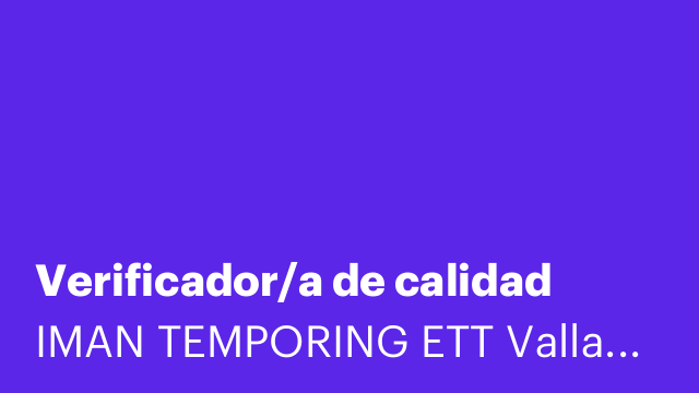 Verificador/a de calidad
