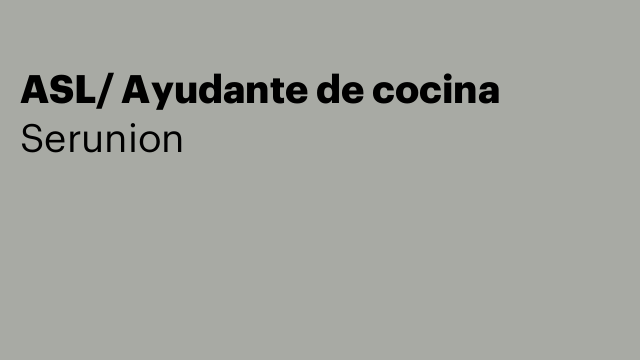 ASL/ Ayudante de cocina