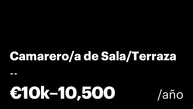 Camarero/a de Sala/Terraza
