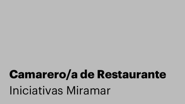Camarero/a de Restaurante