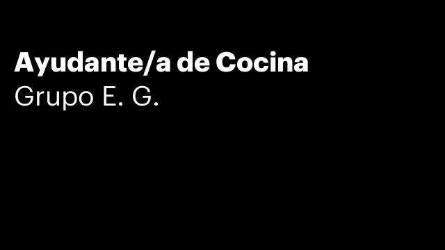 Ayudante/a de Cocina
