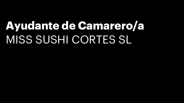 Ayudante de Camarero/a