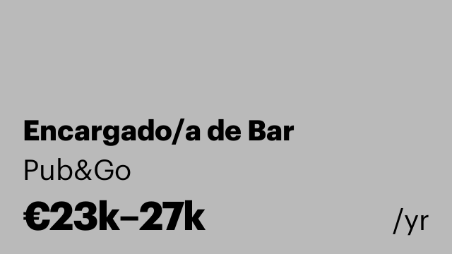 Encargado/a de Bar