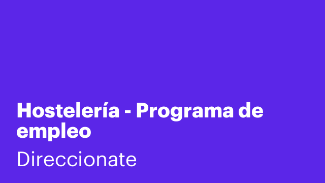 Hostelería - Programa de empleo