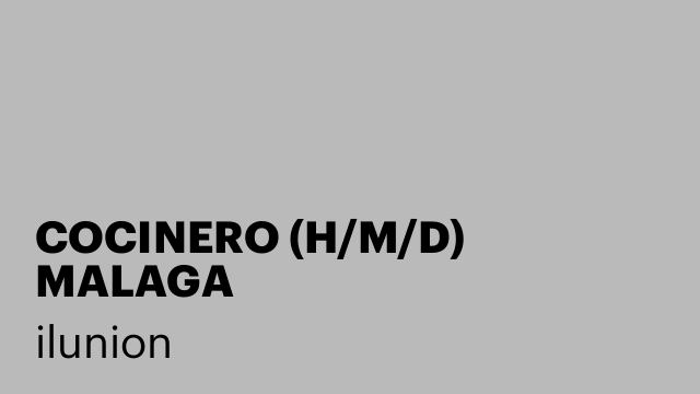 COCINERO (H/M/D) MALAGA