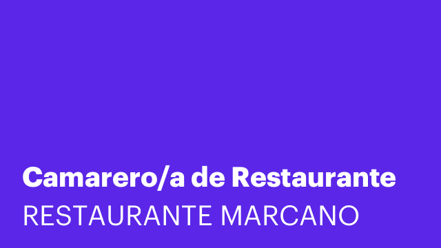 Camarero/a de Restaurante