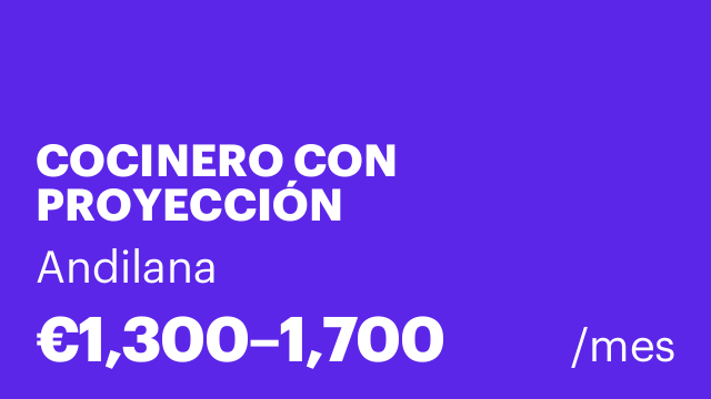 COCINERO CON PROYECCIÓN