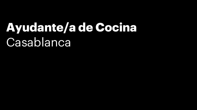 Ayudante/a de Cocina