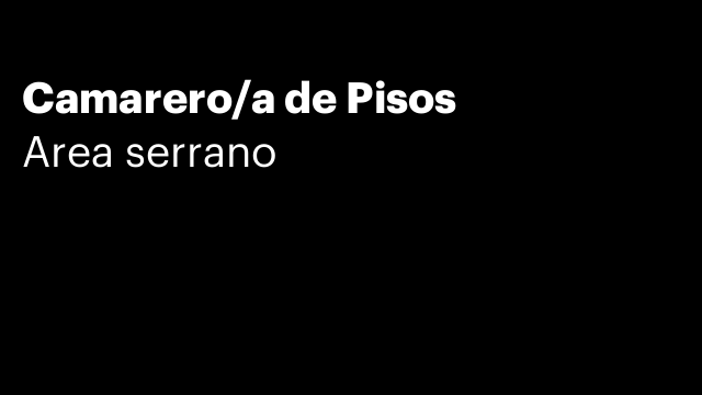 Camarero/a de Pisos