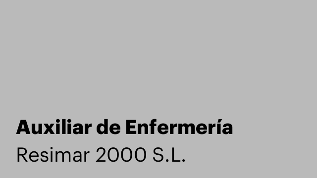 Auxiliar de Enfermería