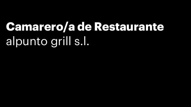 Camarero/a de Restaurante