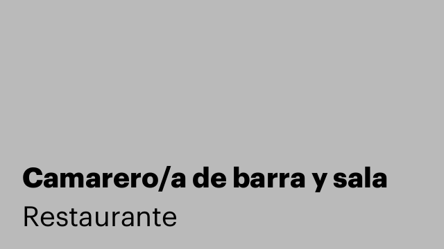 Camarero/a de barra y sala