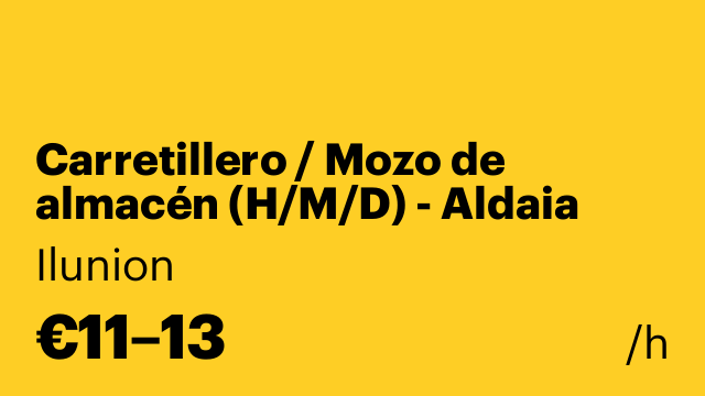 Carretillero / Mozo de almacén (H/M/D) - Aldaia