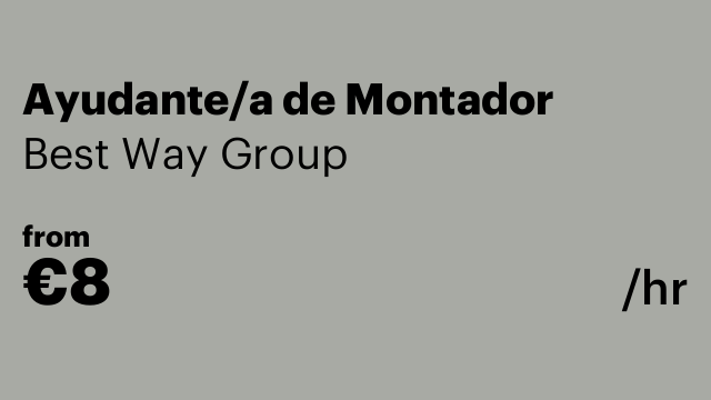 Ayudante/a de Montador