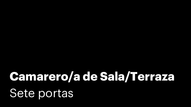 Camarero/a de Sala/Terraza