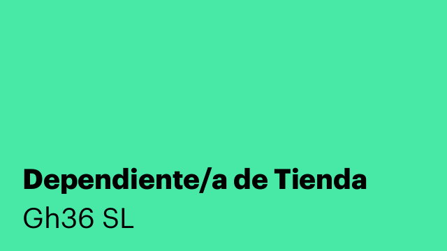 Dependiente/a de Tienda