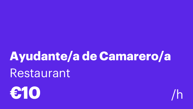 Ayudante/a de Camarero/a