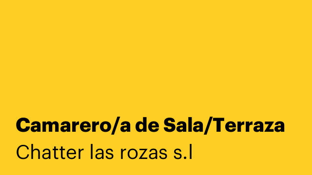 Camarero/a de Sala/Terraza