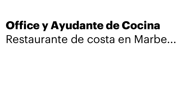 Office y Ayudante de Cocina