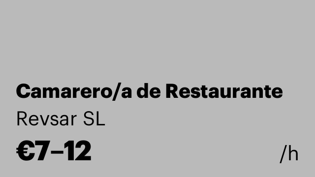 Camarero/a de Restaurante