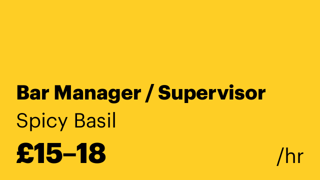 Bar Manager / Supervisor