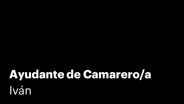 Ayudante de Camarero/a