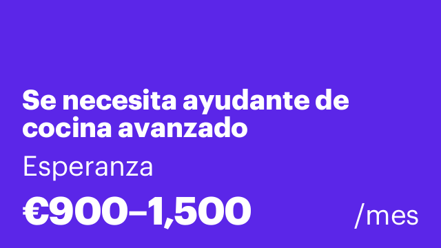 Se necesita ayudante de cocina avanzado