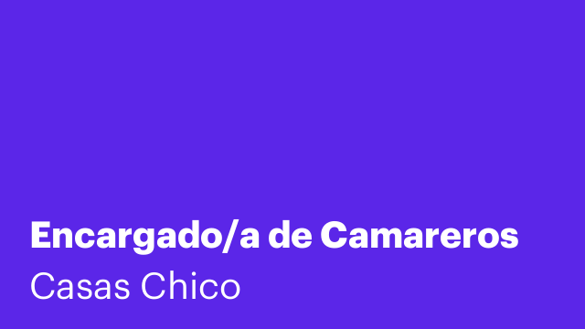 Encargado/a de Camareros