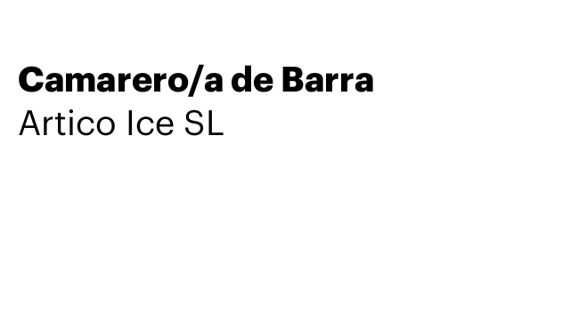 Camarero/a de Barra