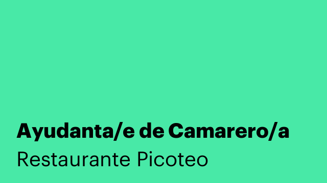 Ayudanta/e de Camarero/a