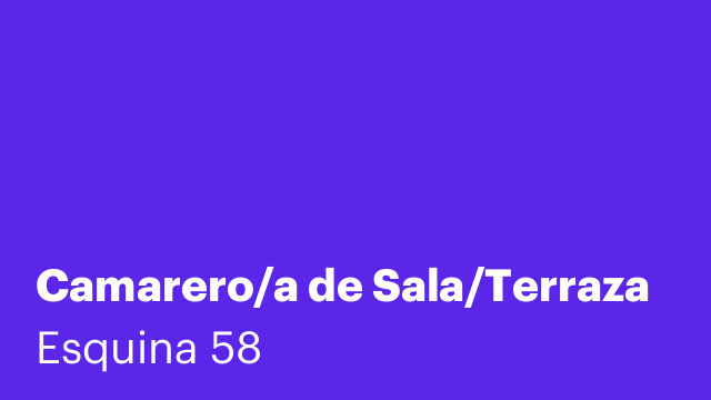 Camarero/a de Sala/Terraza