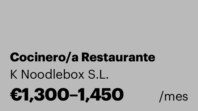 Cocinero/a Restaurante