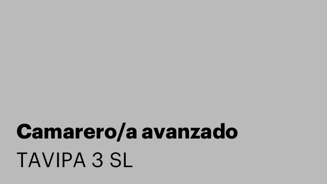 Camarero/a avanzado