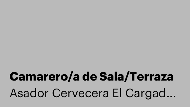 Camarero/a de Sala/Terraza