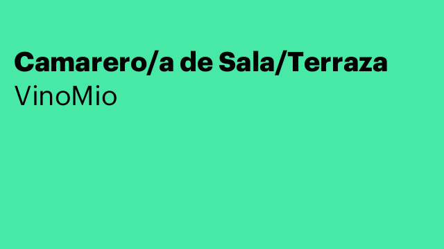 Camarero/a de Sala/Terraza