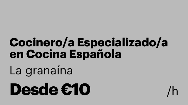 Cocinero/a Especializado/a en Cocina Española